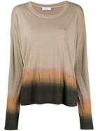 Fine Edge Tie-dye Long Sleeve Top - Neutrals