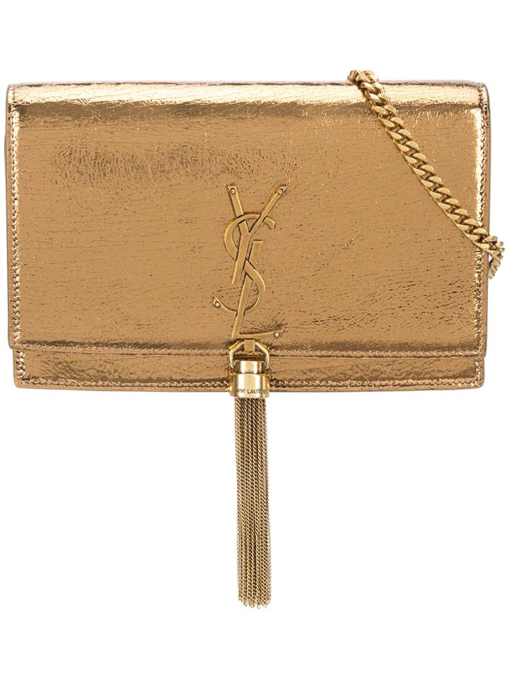 Saint Laurent Kate Tassel Clutch - Yellow & Orange