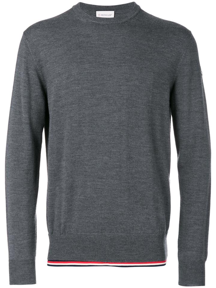 Moncler Tri-tone Trim Knitted Jumper - Grey