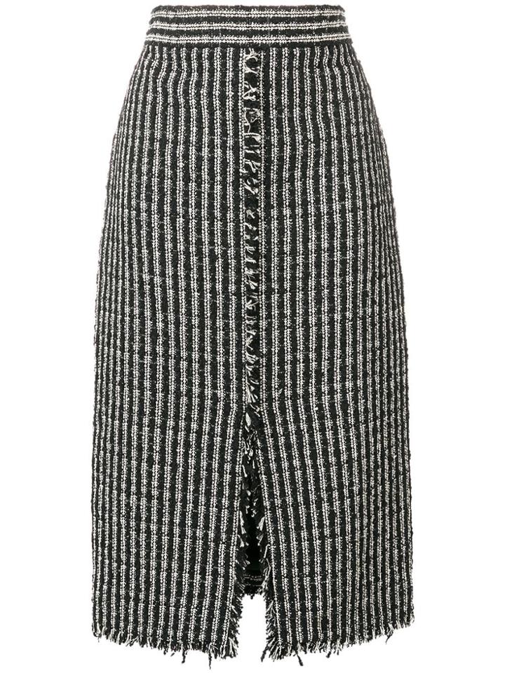 Alexander Mcqueen High Waist Boucle Skirt - Black