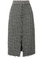 Alexander Mcqueen High Waist Boucle Skirt - Black