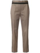 Neil Barrett Cropped Tapered Trousers - Brown