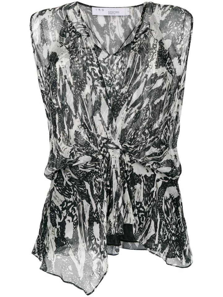 Iro Gathered Front Printed Blouse - White