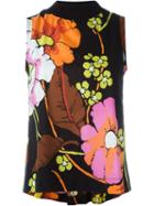 Marni Floral Print Top, Women's, Size: 38, Black, Cotton/viscose