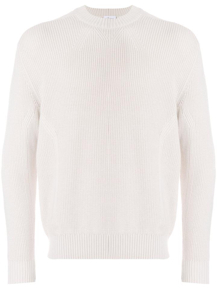 Brioni Ribbed Detail Sweater - Nude & Neutrals