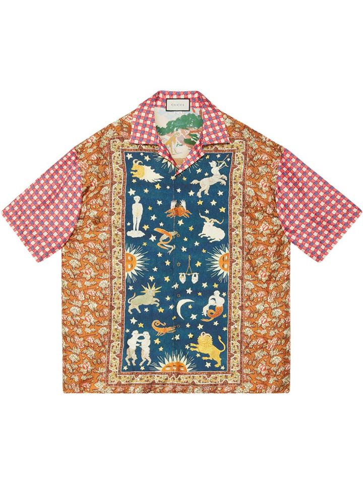 Gucci Graphic Print Bowling Shirt - Orange