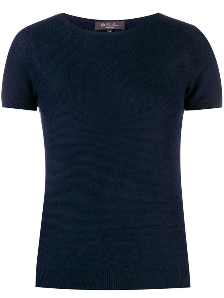 Loro Piana Textured Knitted Top - Blue