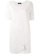 Diesel T-shirt Dress, Women's, Size: Xs, White, Cotton/linen/flax/polyester