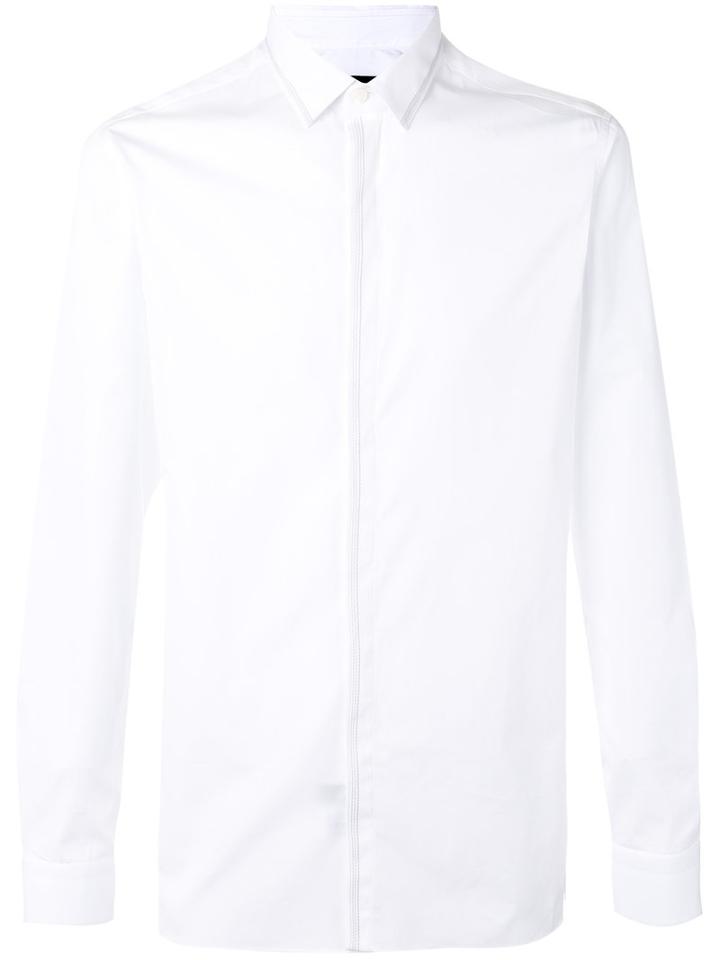 Lanvin - Stitch Trim Shirt - Men - Cotton - 39, White, Cotton