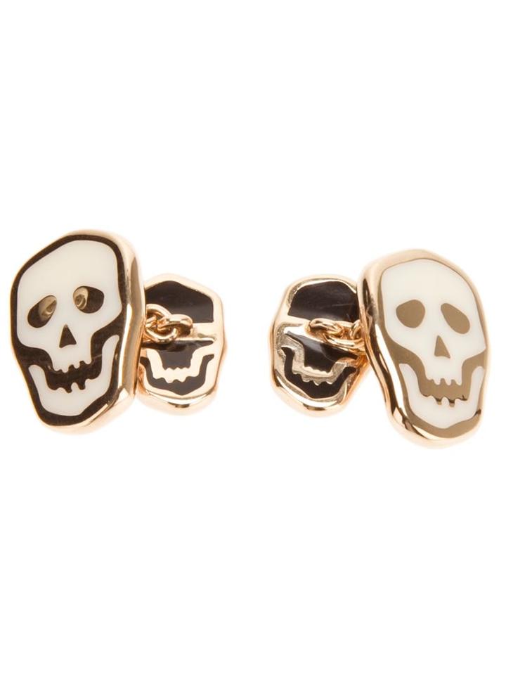 Gavello 18 Kt Gold Skull Cufflinks