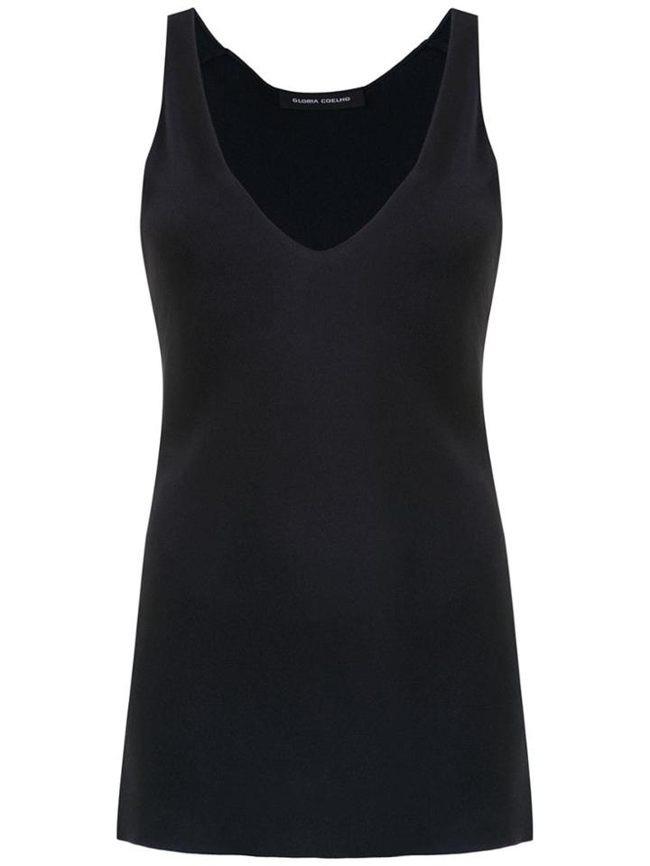 Gloria Coelho V-neck Top - Black
