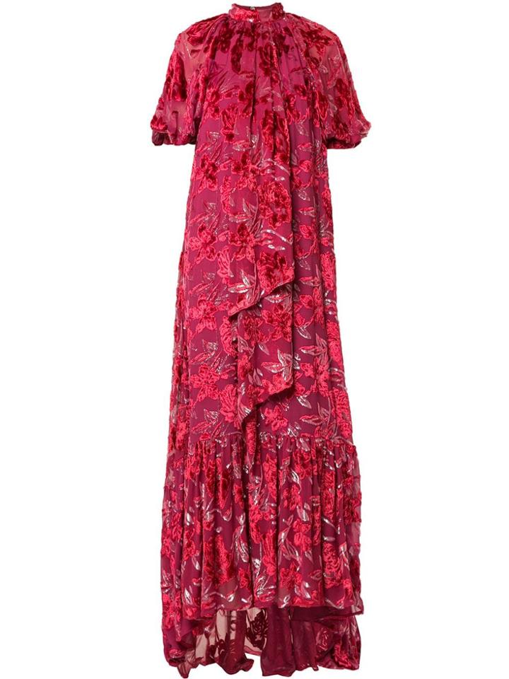 Erdem Floral Velvet Dress - Pink