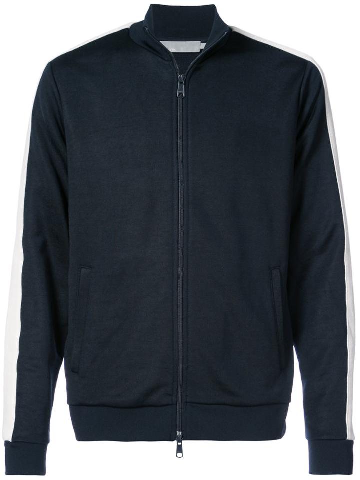 Vince Zipped Sports Jacket With Stripe - Blue