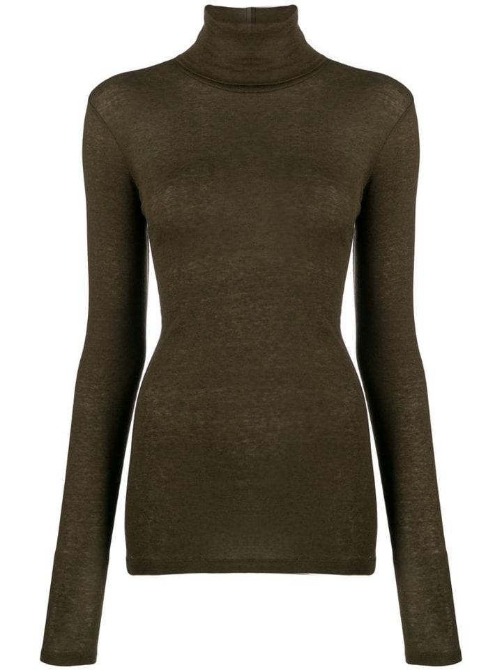 Closed Roll Neck Jumper - Green