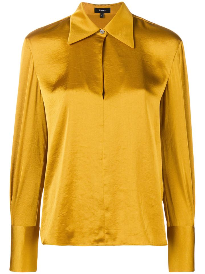 Theory Wide Collar Blouse - Yellow & Orange