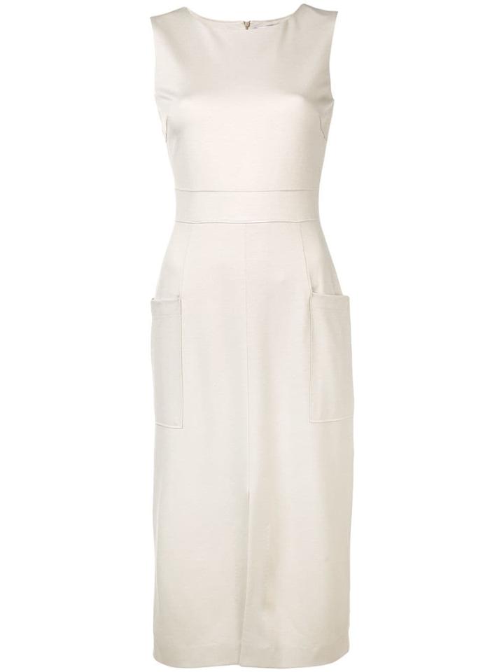 Harris Wharf London Front Slit Dress - White