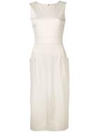 Harris Wharf London Front Slit Dress - White