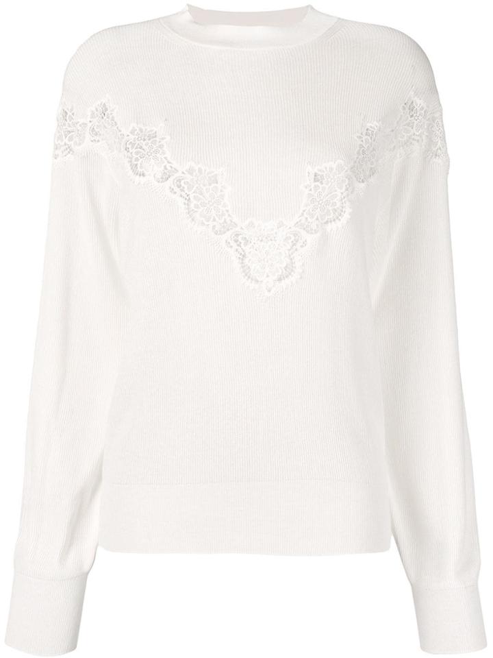 See By Chloé Crystal White Sweater