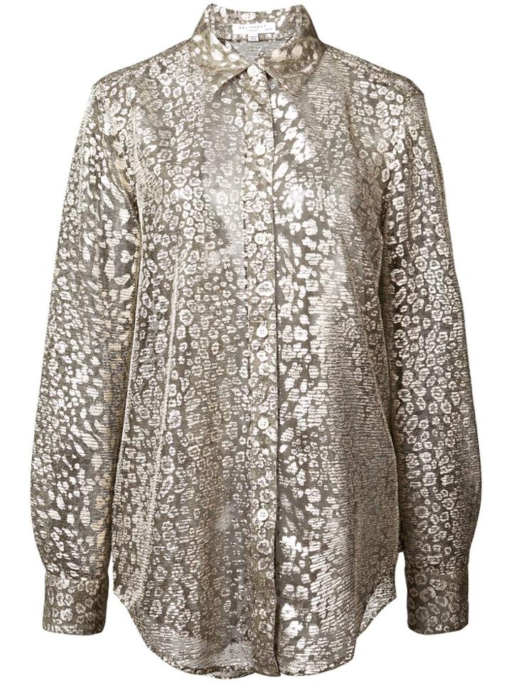 Equipment Leopard Burnout Shirt - Gold