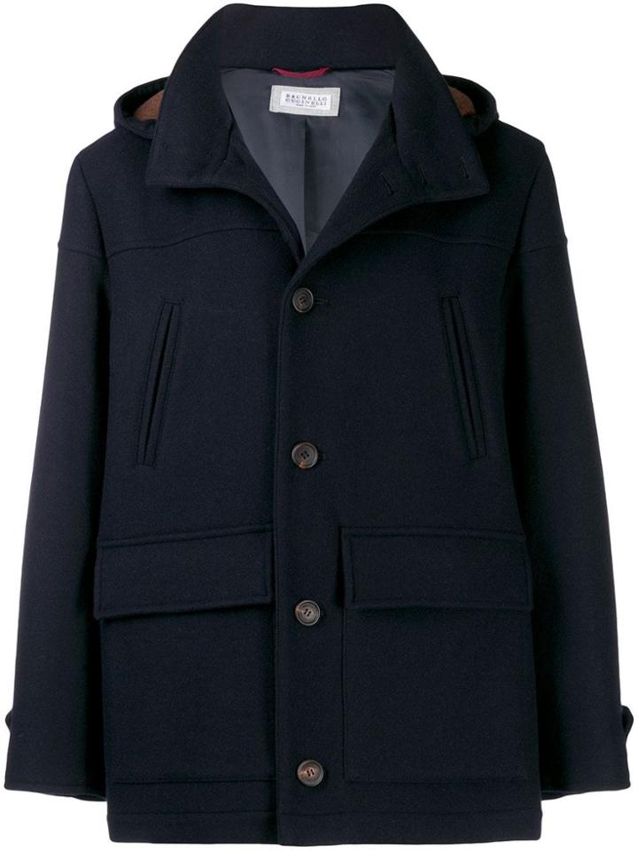 Brunello Cucinelli Hooded Coat - Blue