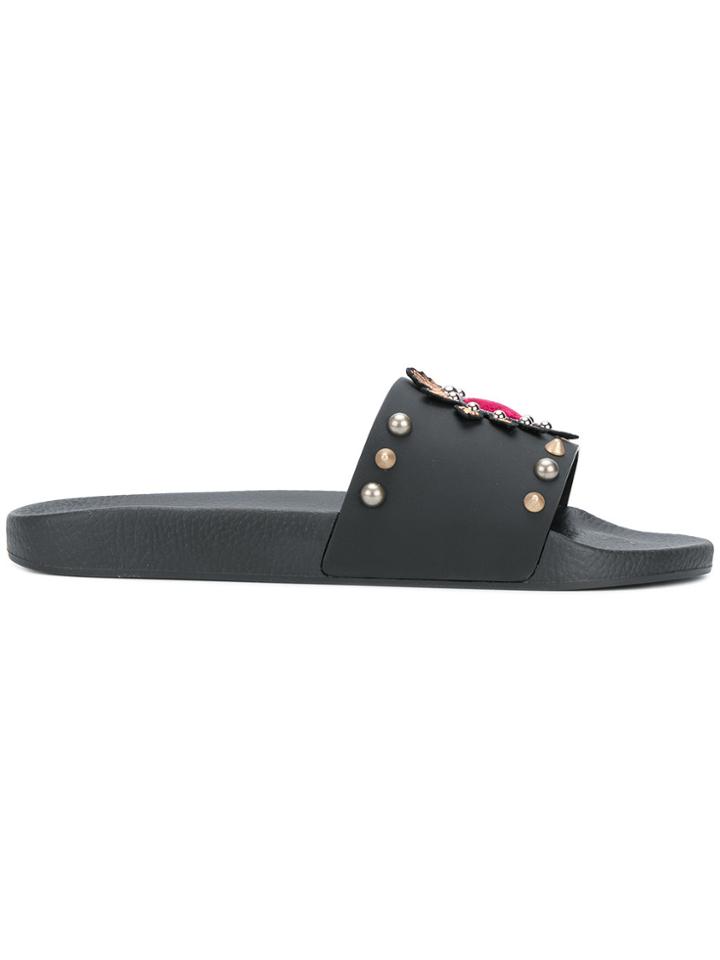 Dolce & Gabbana Sacred Heart Pool Slides - Black
