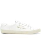 Saint Laurent Logo Embroidered Sneakers - White