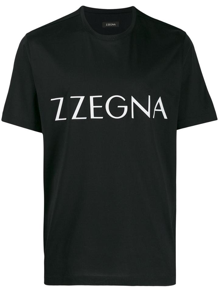 Z Zegna Logo Print Crew Neck T-shirt - Blue