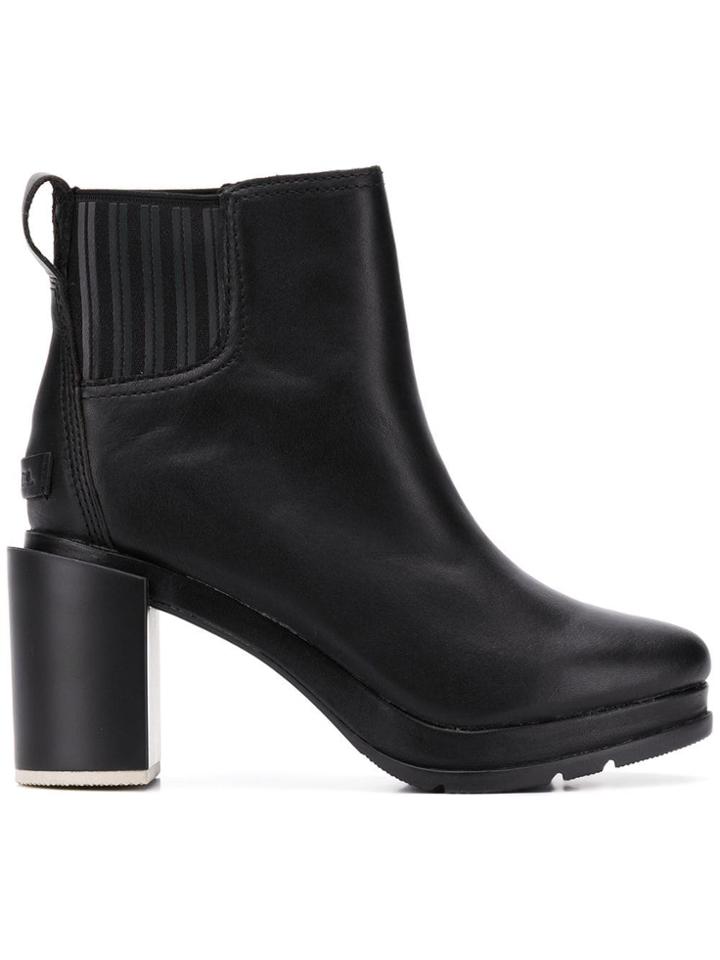 Sorel Chunky Heel Ankle Boots - Black