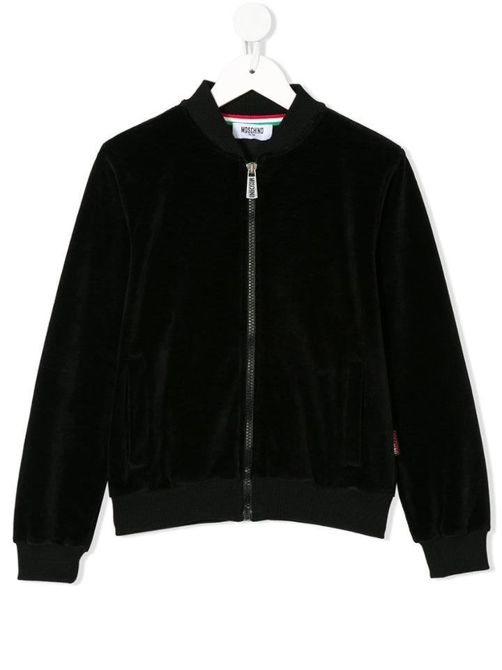 Moschino Kids Teen Zipped Sweater - Black