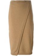 Erika Cavallini 'pamelia' Wrap Skirt, Women's, Size: Xs, Brown, Virgin Wool