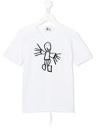 Lost And Found Kids Stick Man Print T-shirt, Boy's, Size: 8 Yrs, White