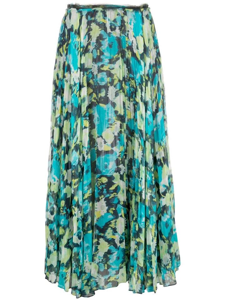 Jason Wu Collection Patterned Pleated Skirt - Green