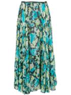 Jason Wu Collection Patterned Pleated Skirt - Green