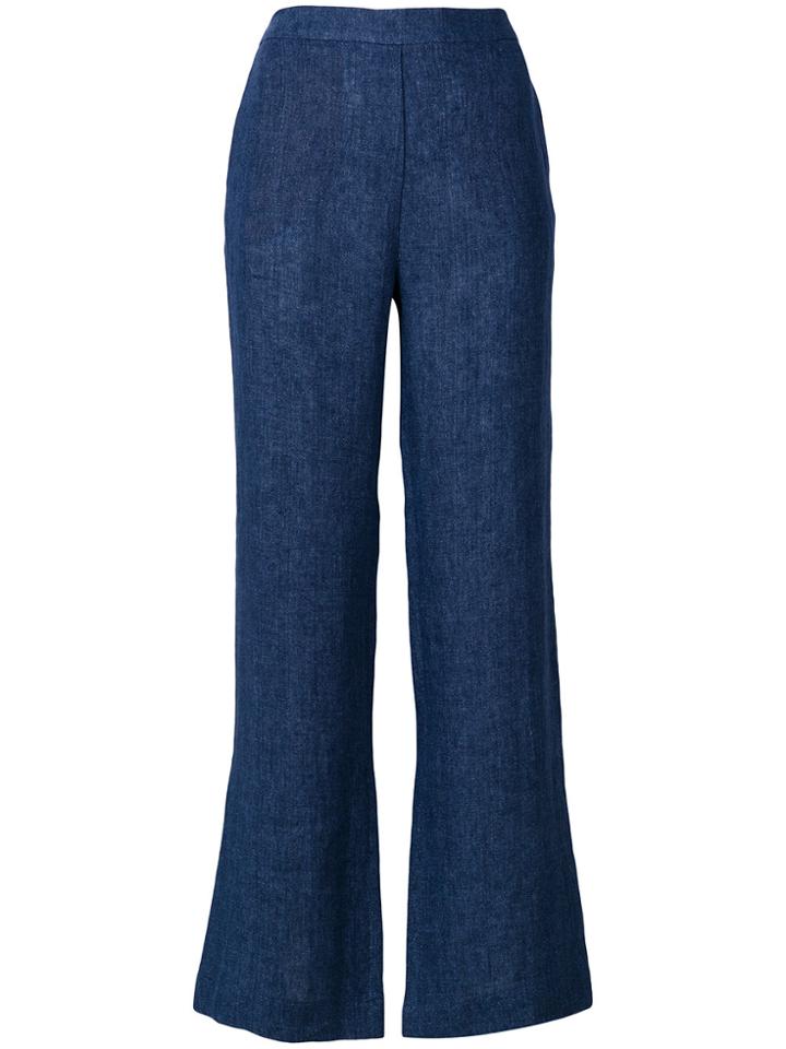 Meme High Waisted Flared Trousers - Blue
