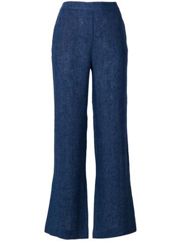 Meme High Waisted Flared Trousers - Blue