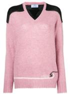 Prada Colour Block Knitted Sweater - Pink & Purple