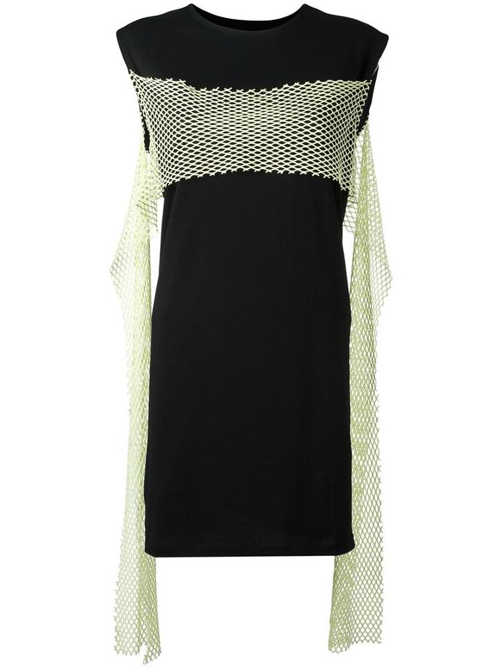 Mm6 Maison Margiela Neon Panel T-shirt Dress, Women's, Size: Small, Black, Cotton/polyamide/spandex/elastane