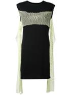 Mm6 Maison Margiela Neon Panel T-shirt Dress, Women's, Size: Small, Black, Cotton/polyamide/spandex/elastane