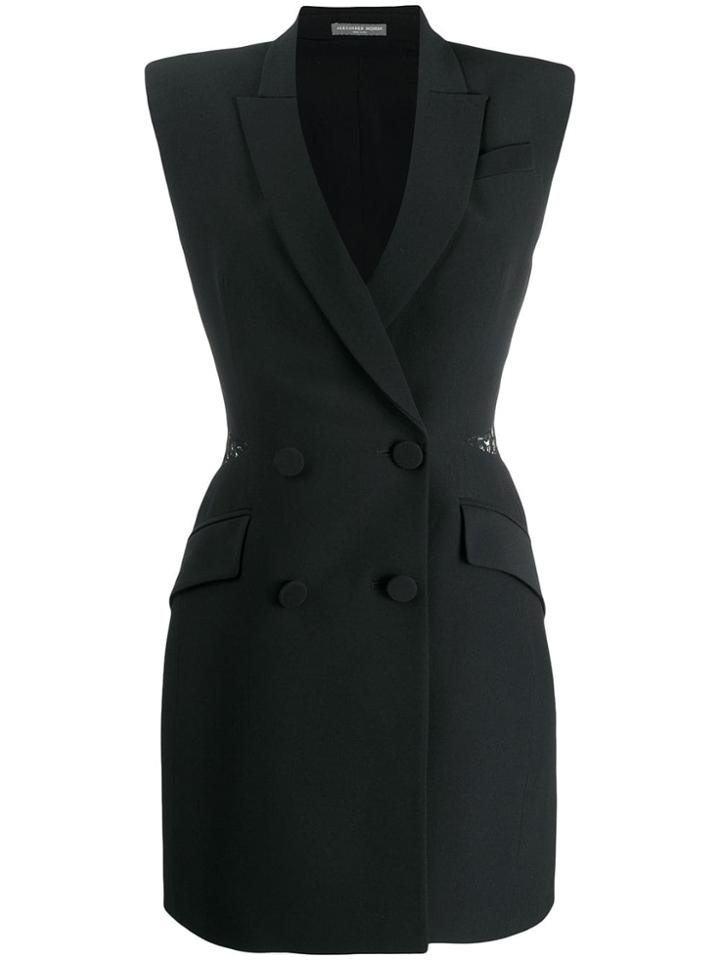 Alexander Mcqueen Double-breasted Slash Mini Dress - Black