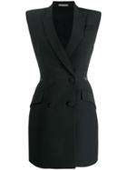 Alexander Mcqueen Double-breasted Slash Mini Dress - Black