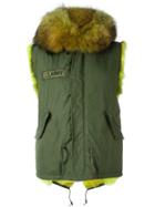 As65 Short Slim Gillet, Women's, Size: Xs, Green, Cotton/polyamide/coyote Fur