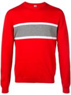 Eleventy Contrast Panel Jumper - Red