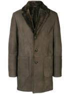 Desa 1972 Leather Single Breasted Coat - Brown