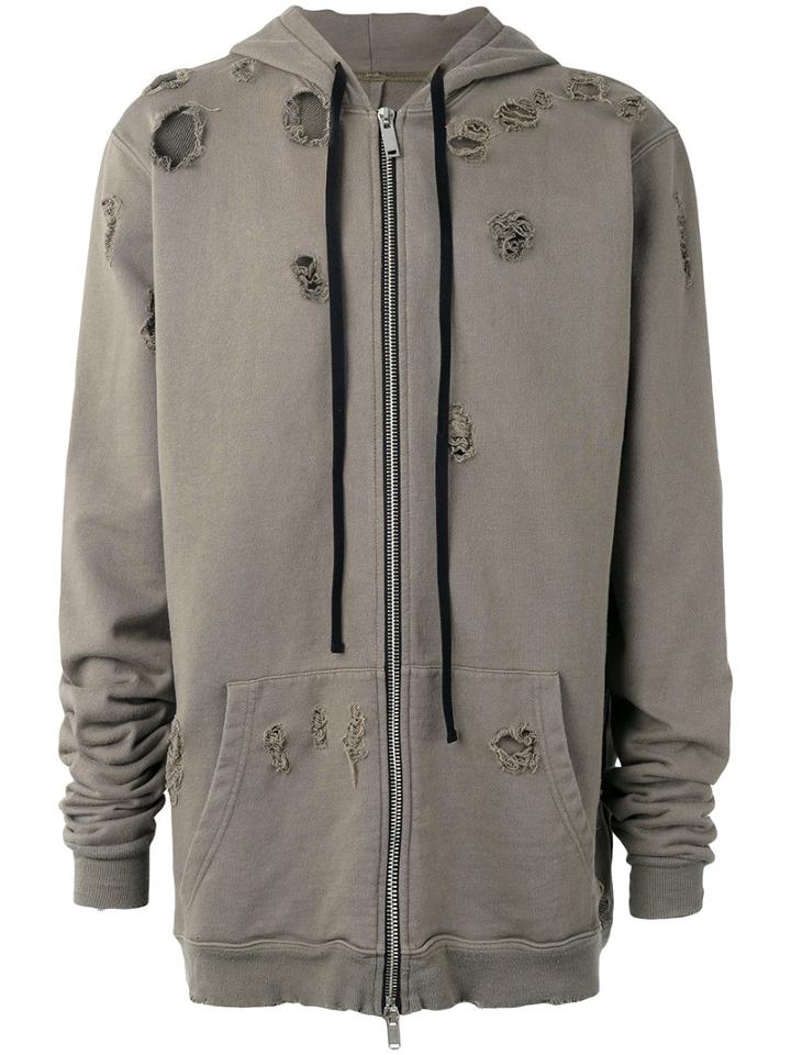 Unravel Project - Distressed Hoodie - Men - Cotton - S, Green, Cotton