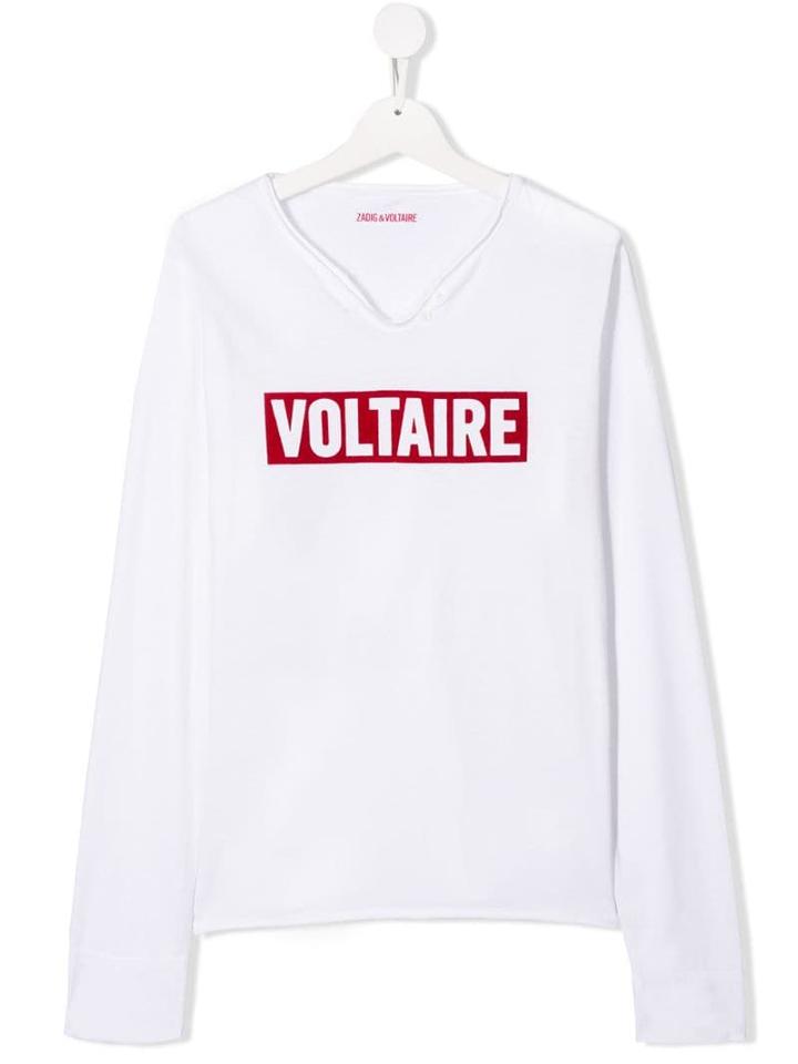 Zadig & Voltaire Kids Teen Logo Print Top - White