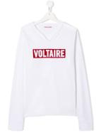 Zadig & Voltaire Kids Teen Logo Print Top - White
