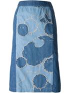 Kenzo Patchwork Denim Skirt, Women's, Size: 38, Blue, Cotton