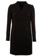 Rick Owens Double Breasted Coat, Men's, Size: 48, Black, Cotton/cupro/virgin Wool
