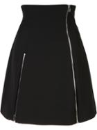 Jeremy Scott Zip-detail Flare Skirt, Women's, Size: 40, Black, Polyester/other Fibers