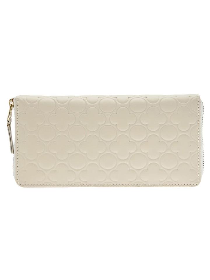 Comme Des Garçons Wallet Floral Embossed Zip Wallet